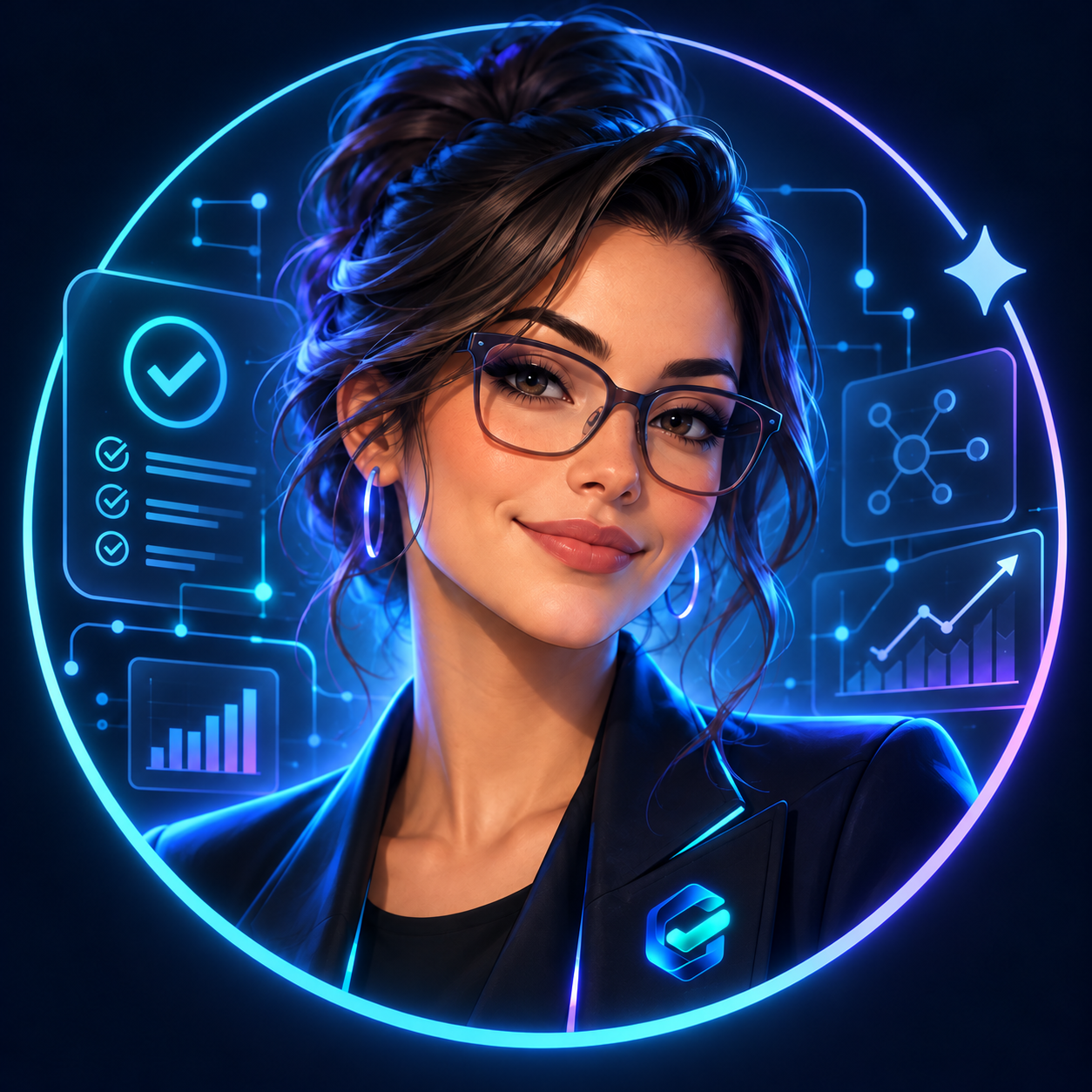Ilustração fictícia da GenIA, agente de inteligência artificial